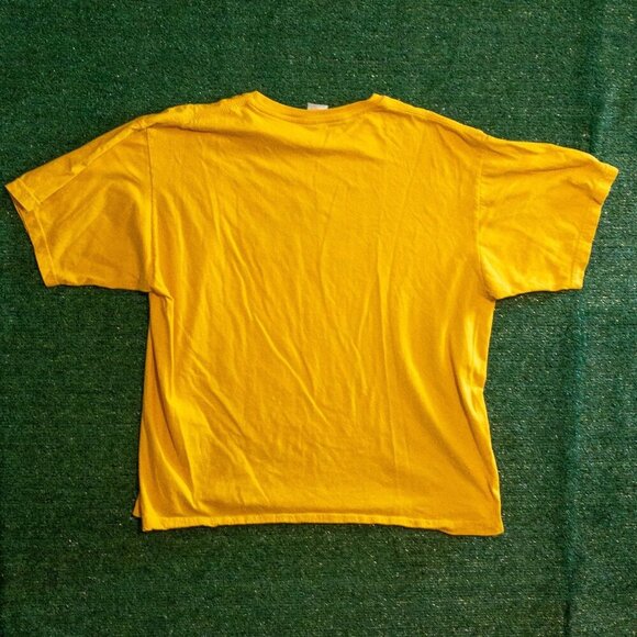 VINTAGE NEPAL NAMASTE SHANGRI-LA MENS T-SHIRT YELOW SINGLE STITCH RETRO TEE SZ L - Picture 5 of 6
